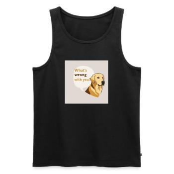 Golden Retriever - Qu’est-ce qui ne va pas chez vous - Débardeur bio Premium Homme - noir - Devant - Michal (187cm)