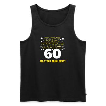 60e anniversaire, 60 ans tu as maintenant - Débardeur bio Premium Homme - noir - Devant - Michal (187cm)