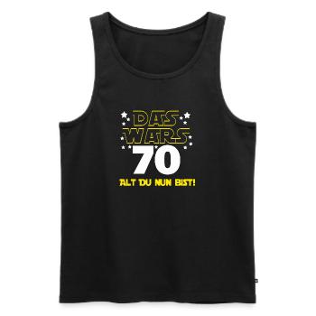 70e anniversaire , Cadeau d’anniversaire - Débardeur bio Premium Homme - noir - Devant - Michal (187cm)