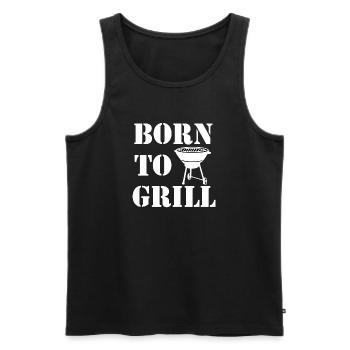 Grilling , Born to Grill - Men's Premium Organic Tank Top - black - Front - AI Model Male 178 light (178cm)