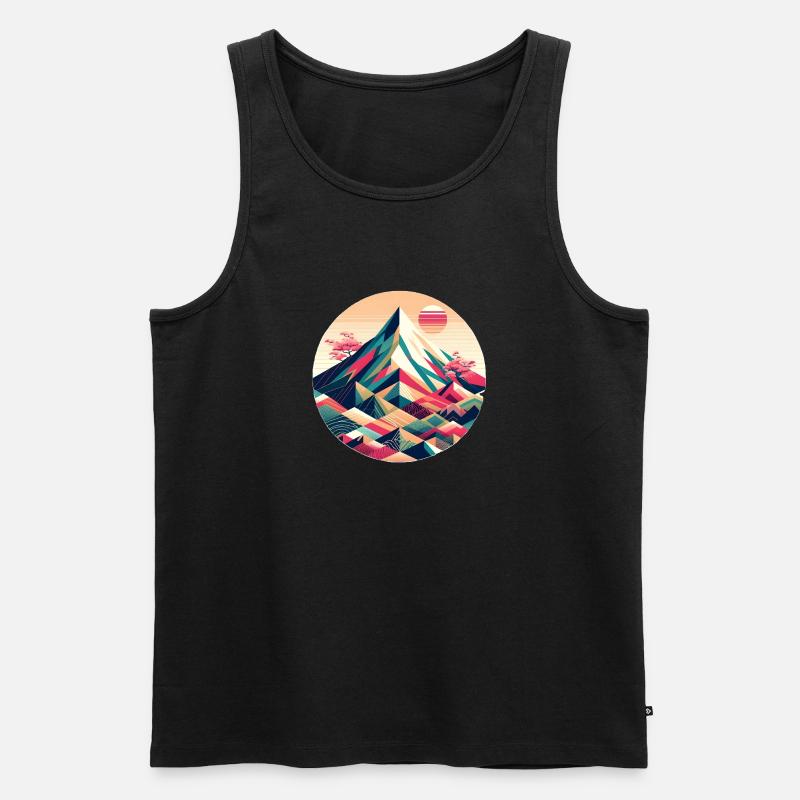Geometric Mount Fuji - Männer Premium Bio Tank Top - Schwarz