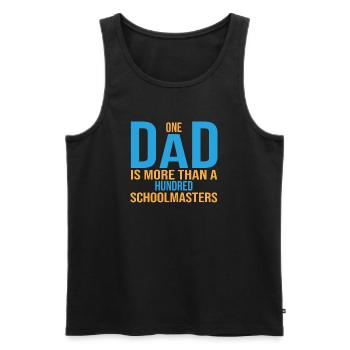 Ein Dad ist mehr als hunderte an Schulmeistern - Männer Premium Bio Tank Top - Schwarz - Vorne - AI Model Male 178 light (178cm)