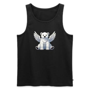 Süßer Eisbär Engel Cartoon Tier Illustration - Männer Premium Bio Tank Top - Schwarz - Vorne - Michal (187cm)