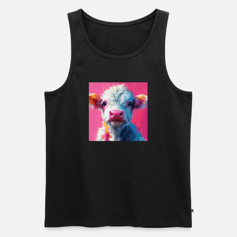 Pink Cow - Männer Premium Bio Tank Top - Schwarz