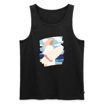 Surfer - Männer Premium Bio Tank Top - Schwarz - Vorne - AI Model Male 178 light (178cm)