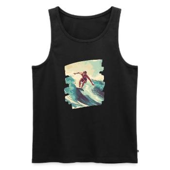 Surfer - Männer Premium Bio Tank Top - Schwarz - Vorne - AI Model Male 178 light (178cm)