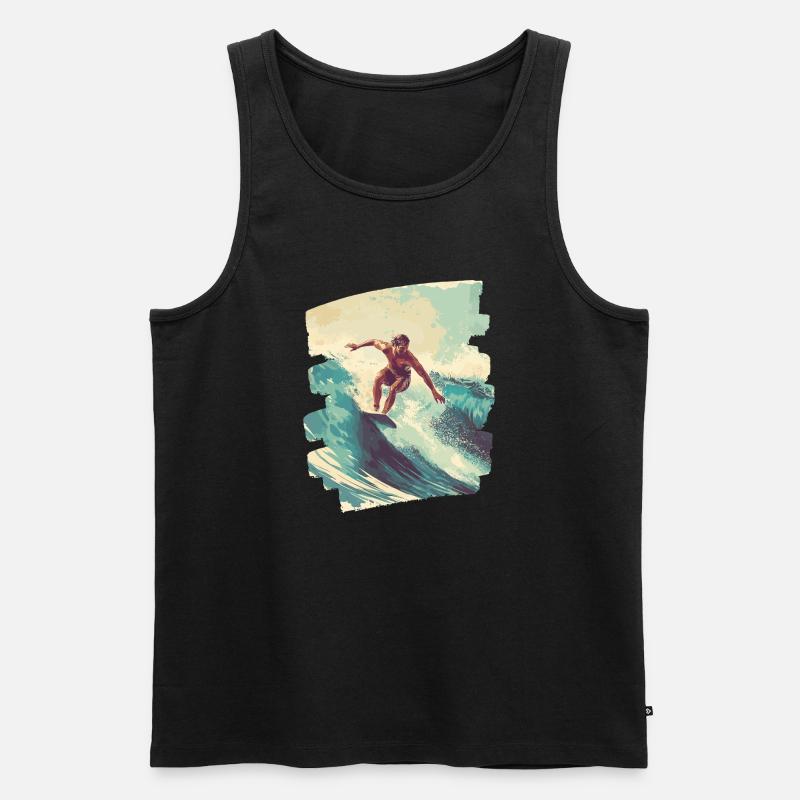 Surfer - Männer Premium Bio Tank Top - Schwarz