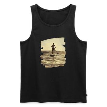 Stand-up-paddle SUP - Männer Premium Bio Tank Top - Schwarz - Vorne - AI Model Male 178 light (178cm)