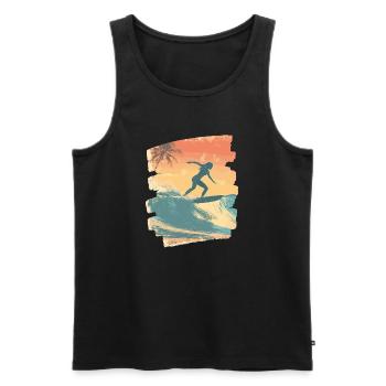 Surfer - Männer Premium Bio Tank Top - Schwarz - Vorne - AI Model Male 178 light (178cm)