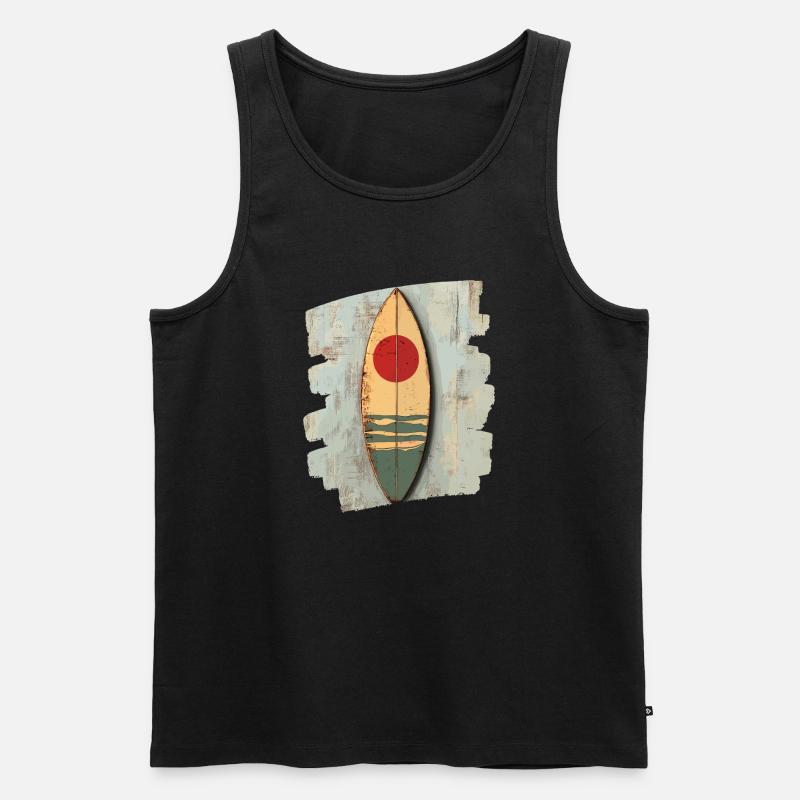 Surfbrett - Männer Premium Bio Tank Top - Schwarz