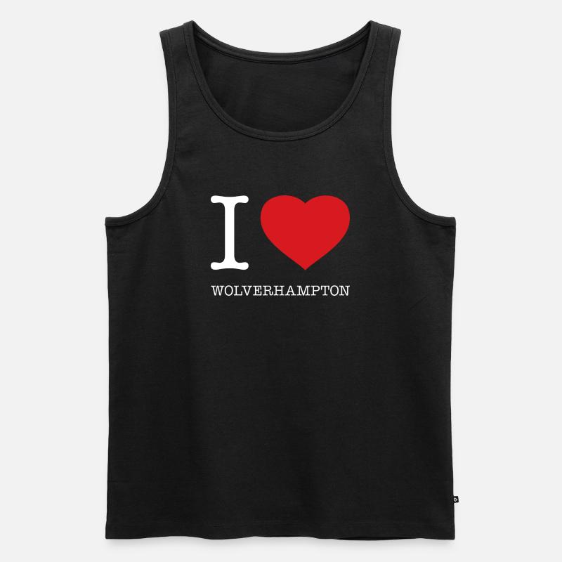 I LOVE WOLVERHAMPTON - Männer Premium Bio Tank Top - Schwarz