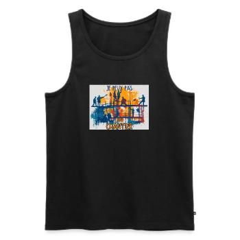 Je peux pas j'ai chantier - Débardeur bio Premium Homme - noir - Devant - AI Model Male 178 light (178cm)