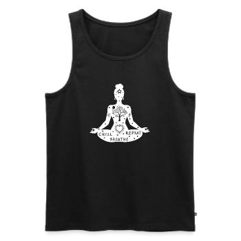 Yoga Art #3 - Men's Premium Organic Tank Top - black - Front - Michal (187cm)