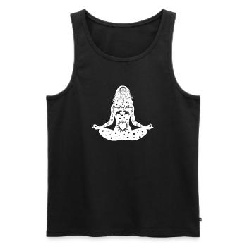 L’art du yoga #18 - Débardeur bio Premium Homme - noir - Devant - Michal (187cm)