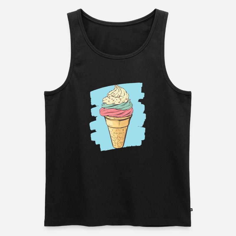 Eiscreme Eis - Männer Premium Bio Tank Top - Schwarz