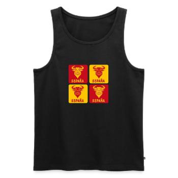 Spanien Stier Nationalfarben Design - Männer Premium Bio Tank Top - Schwarz - Vorne - AI Model Male 178 light (178cm)