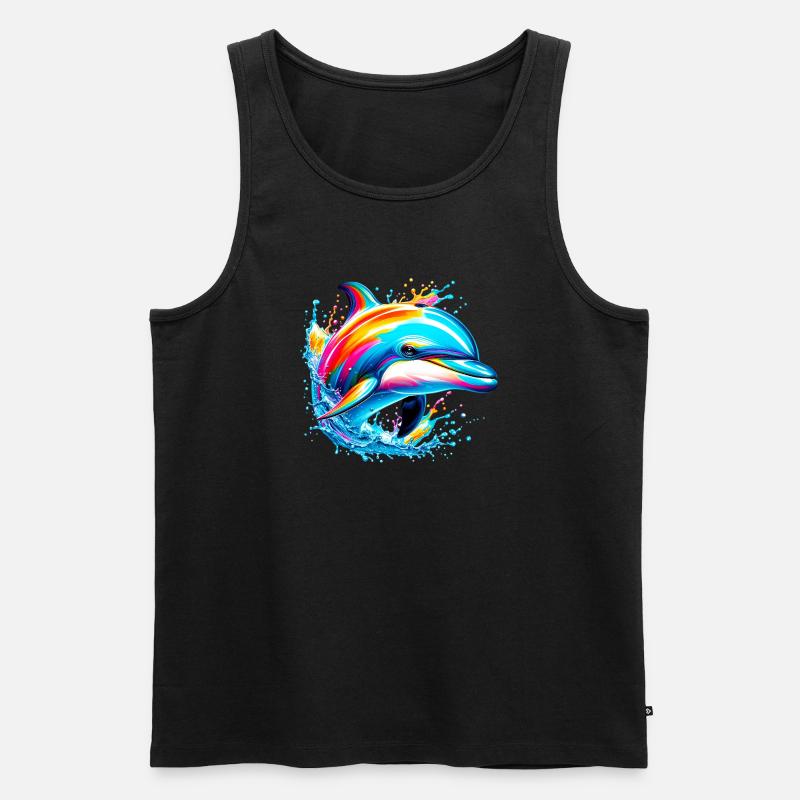 Delfin - Männer Premium Bio Tank Top - Schwarz