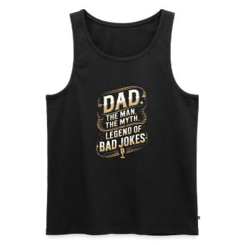 Dad: Legend of Bad Jokes - Funny Father's Day Gift - Débardeur bio Premium Homme - noir - Devant - AI Model Male 178 light (178cm)