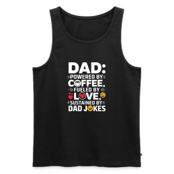 Funny Dad Coffee Lover Gift - Jokes Typography Art - Débardeur bio Premium Homme - noir - Devant - Michal (187cm)