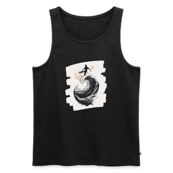 Surfer - Männer Premium Bio Tank Top - Schwarz - Vorne - AI Model Male 178 light (178cm)