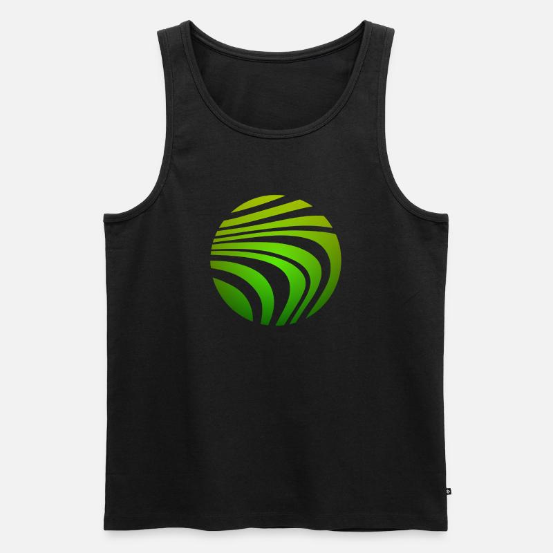 Psychedelic Pattern Green Gradient - Men's Premium Organic Tank Top - black