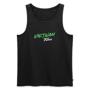 Vietnam Vibes Brush Script - Men's Premium Organic Tank Top - black - Front - Michal (187cm)