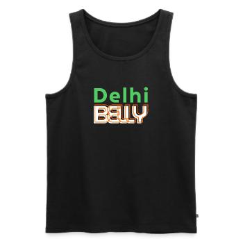 T-shirt Logo néon Delhi Belly - Débardeur bio Premium Homme - noir - Devant - AI Model Male 178 light (178cm)