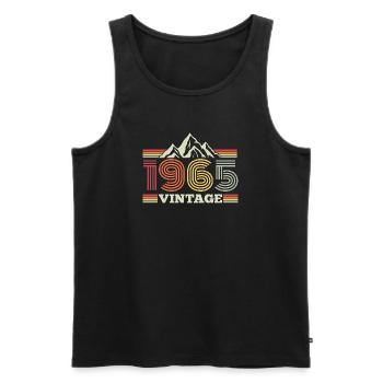 Geburtstag Jahrgang 1965 Retro Wandern - Männer Premium Bio Tank Top - Schwarz - Vorne - Michal (187cm)