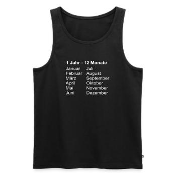 1Jahr 12 Monate Kalender Print - Männer Premium Bio Tank Top - Schwarz - Vorne - AI Model Male 178 light (178cm)