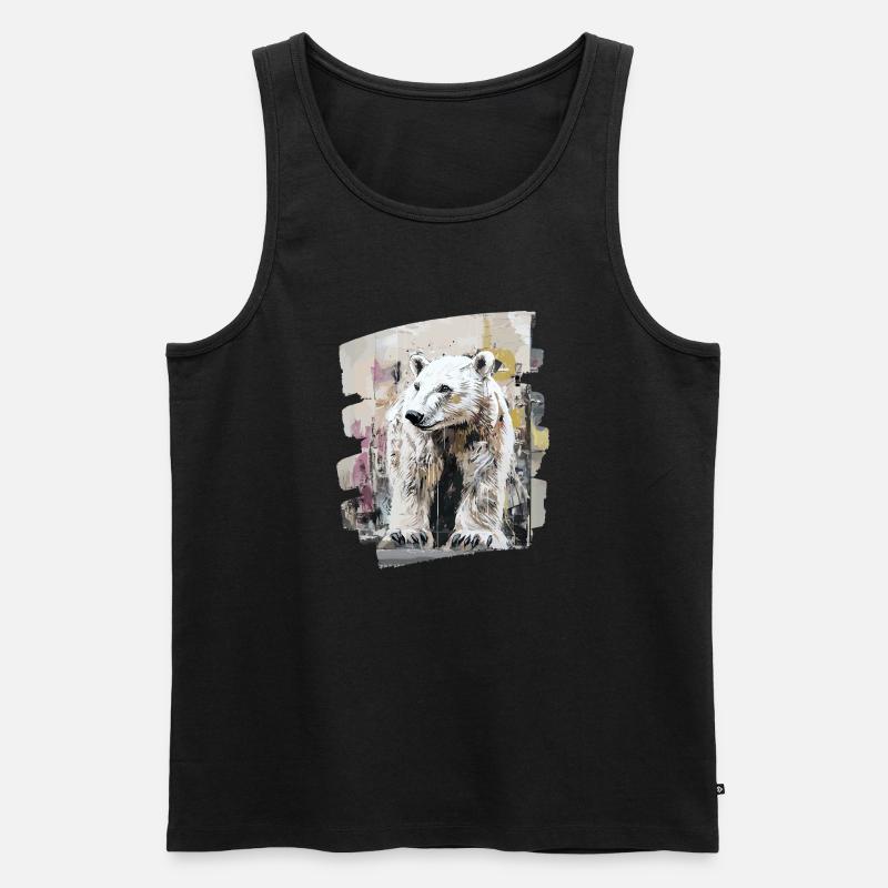 Eisbär Graffiti Sprayer - Männer Premium Bio Tank Top - Schwarz