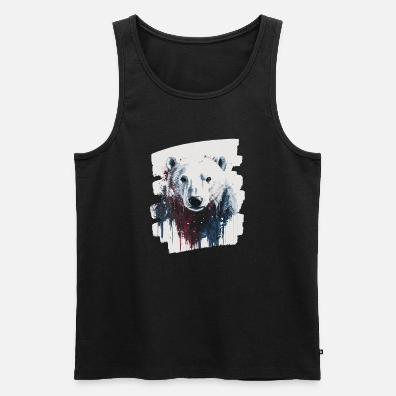 Eisbär Graffiti Sprayer - Männer Premium Bio Tank Top - Schwarz