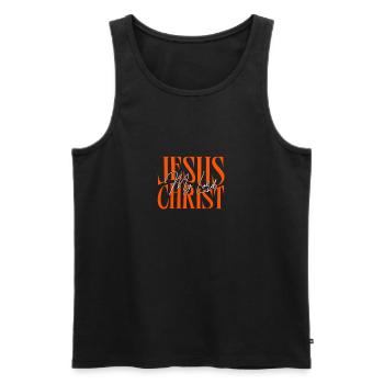 Jésus-Christ mon Seigneur Credo - Débardeur bio Premium Homme - noir - Devant - AI Model Male 178 light (178cm)