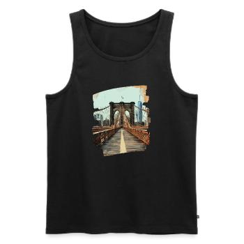 Brooklyn Bridge - Men's Premium Organic Tank Top - black - Front - AI Model Male 178 light (178cm)