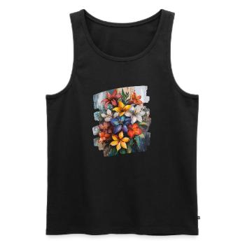 Spring Spring Beginning Flower Flowers - Men's Premium Organic Tank Top - black - Front - AI Model Male 178 light (178cm)