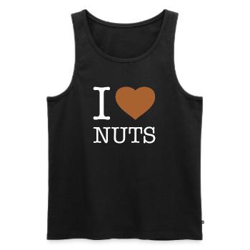 I LOVE NUTS - Männer Premium Bio Tank Top - Schwarz - Vorne - AI Model Male 178 light (178cm)