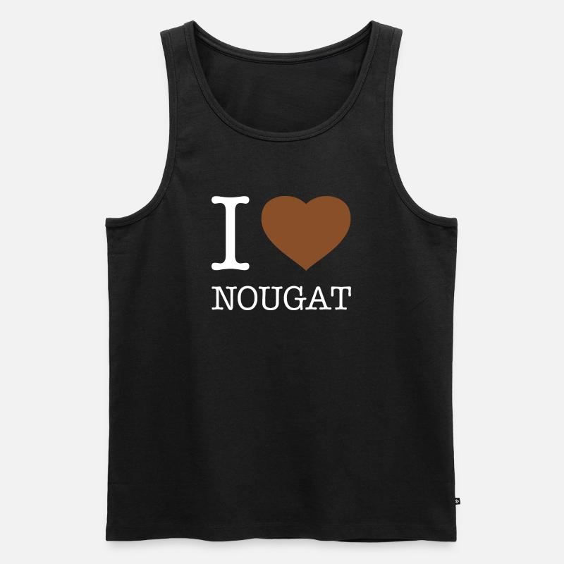 I LOVE NOUGAT - Männer Premium Bio Tank Top - Schwarz