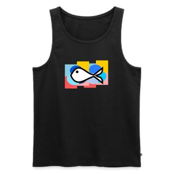 APRIL FOOL. FISH. SARDINE. ANNIVERSARY - Men's Premium Organic Tank Top - black - Front - Michal (187cm)
