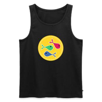 FISH. SARDINE. APRIL FOOL. SEA. OCEAN - Men's Premium Organic Tank Top - black - Front - Michal (187cm)