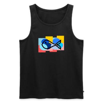 FISH. SARDINE. APRIL FOOL. SEA. OCEAN - Men's Premium Organic Tank Top - black - Front - Michal (187cm)