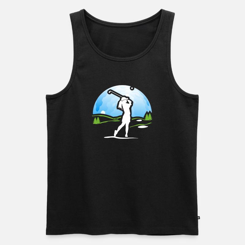 Golferin Golf Golf Shirt Geschenk - Männer Premium Bio Tank Top - Schwarz