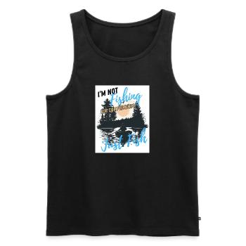 Juste du poisson, sans compliments - Débardeur bio Premium Homme - noir - Devant - AI Model Male 178 light (178cm)