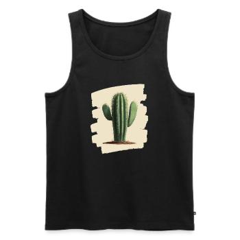 Cactus - Men's Premium Organic Tank Top - black - Front - Michal (187cm)