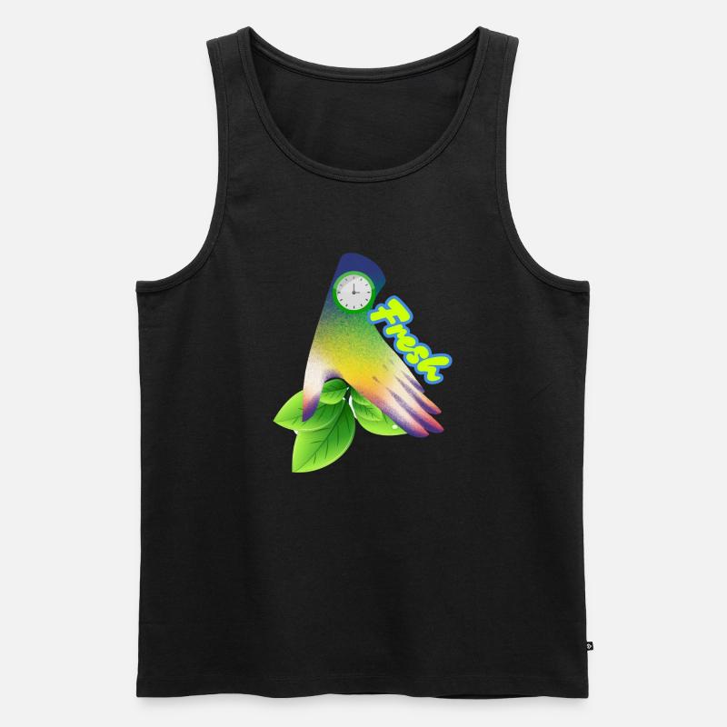 Design der frischen Gradient-Blattuhr - Männer Premium Bio Tank Top - Schwarz