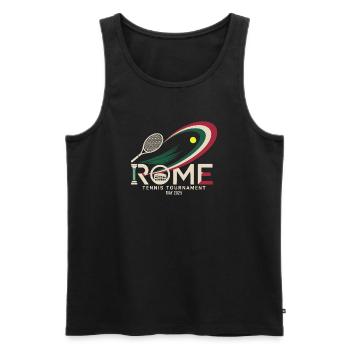 Tournoi de tennis de Rome 2025 Italie - Débardeur bio Premium Homme - noir - Devant - Michal (187cm)