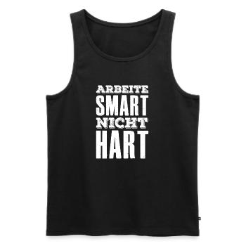 Work Smart Not Hard Saying Entrepreneur - Men's Premium Organic Tank Top - black - Front - AI Model Male 178 light (178cm)
