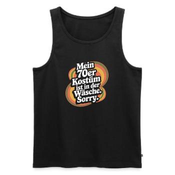 70s Costume Is In The Lingerie 70s Party 70s - Men's Premium Organic Tank Top - black - Front - AI Model Male 178 light (178cm)