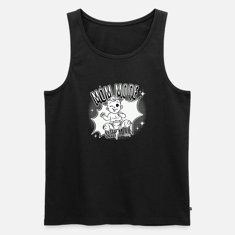 Mom Mode On – Sleep Mode Off - Männer Premium Bio Tank Top - Schwarz