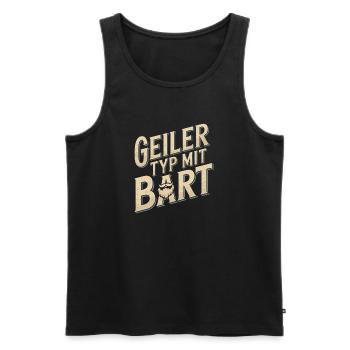 guy with beard beard barber full beard - Men's Premium Organic Tank Top - black - Front - Michal (187cm)