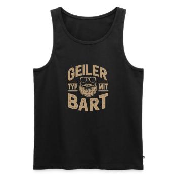 guy with beard beard barber full beard - Men's Premium Organic Tank Top - black - Front - Michal (187cm)