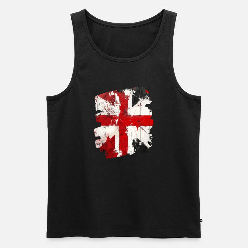 Dänemark Flagge Dannebrog - Männer Premium Bio Tank Top - Schwarz